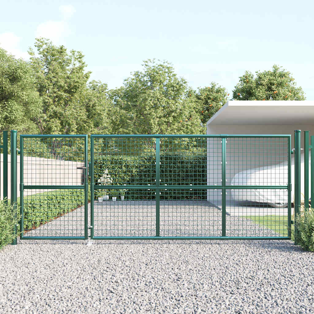Mesh Garden Gate Green 350x125 cm Galvanised Steel