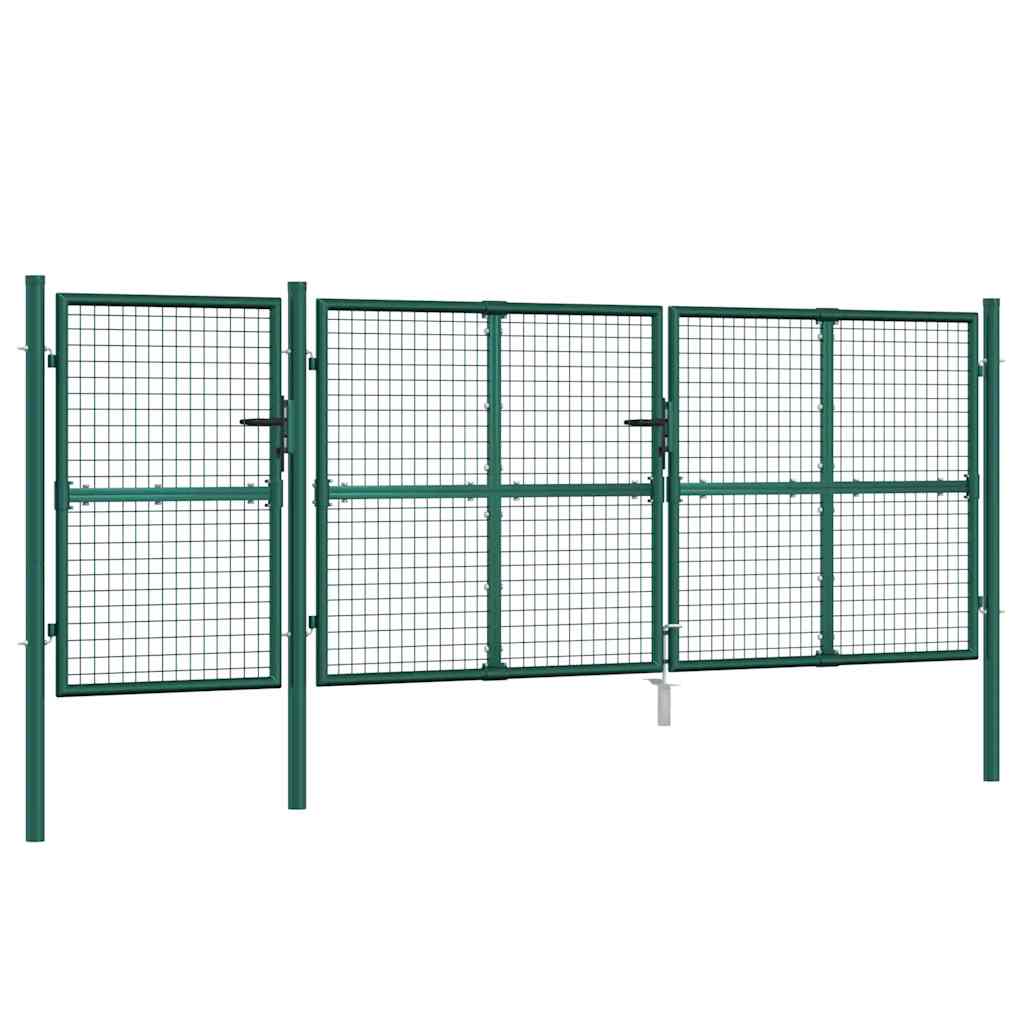 Mesh Garden Gate Green 400x125 cm Galvanised Steel