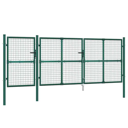 Mesh Garden Gate Green 400x125 cm Galvanised Steel