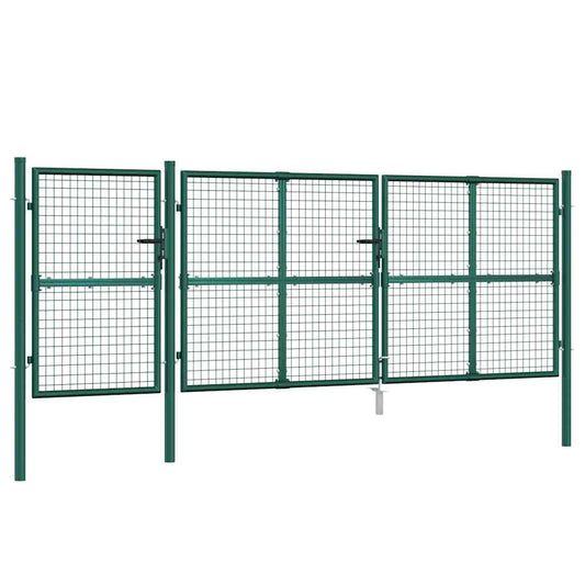 Mesh Garden Gate Green 400x125 cm Galvanised Steel