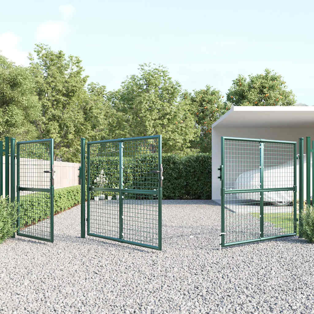 Mesh Garden Gate Green 400x125 cm Galvanised Steel