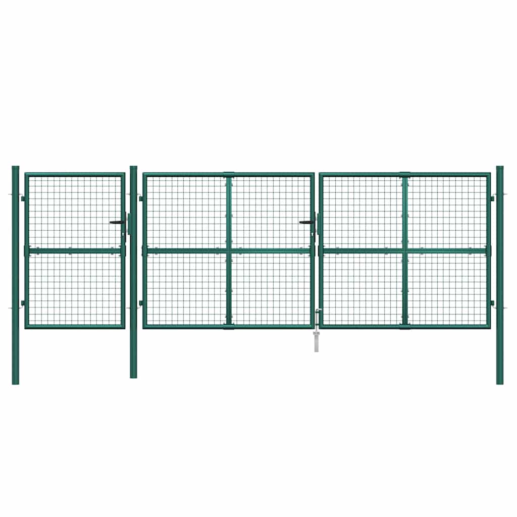Mesh Garden Gate Green 400x125 cm Galvanised Steel