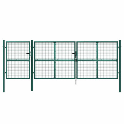 Mesh Garden Gate Green 400x125 cm Galvanised Steel