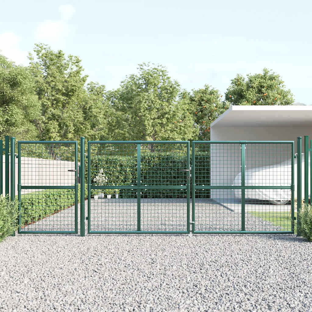Mesh Garden Gate Green 400x125 cm Galvanised Steel