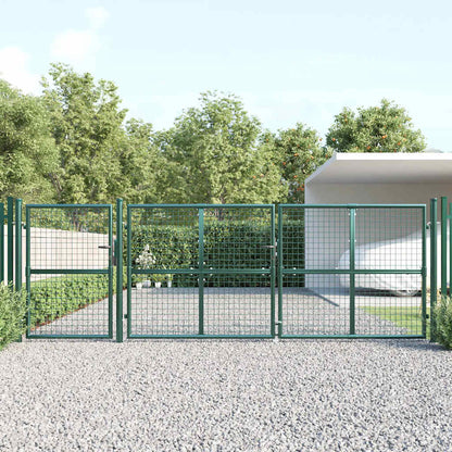 Mesh Garden Gate Green 400x125 cm Galvanised Steel