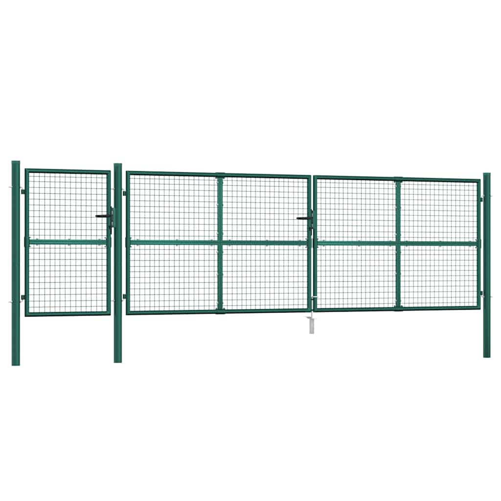 Mesh Garden Gate Green 500x125 cm Galvanised Steel