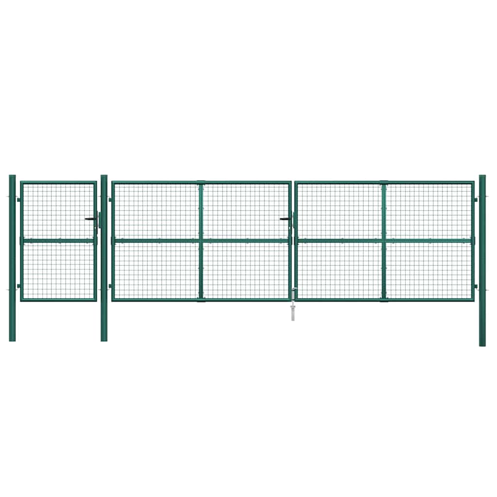 Mesh Garden Gate Green 500x125 cm Galvanised Steel