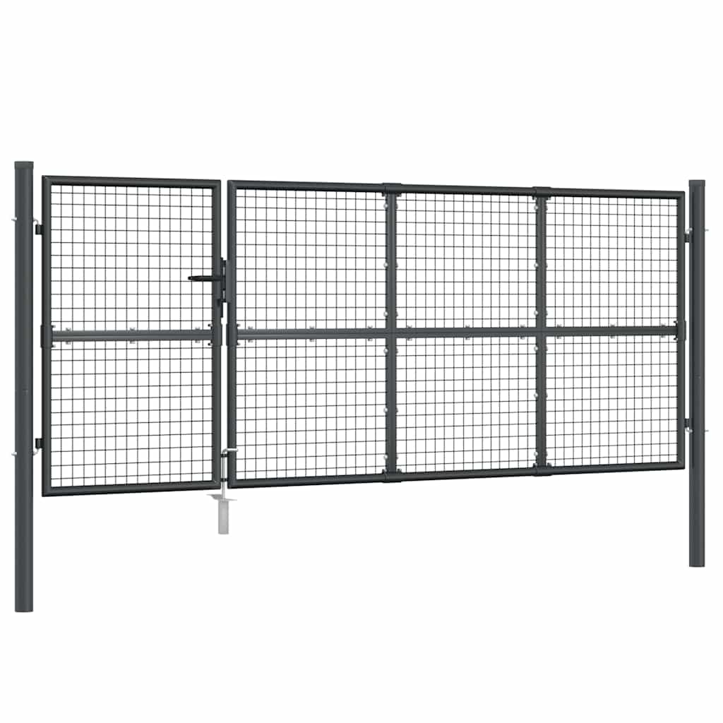 Mesh Garden Gate Anthracite 350x125 cm Galvanised Steel