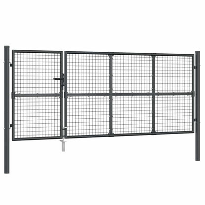Mesh Garden Gate Anthracite 350x125 cm Galvanised Steel