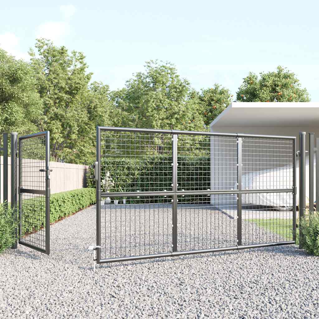 Mesh Garden Gate Anthracite 350x125 cm Galvanised Steel