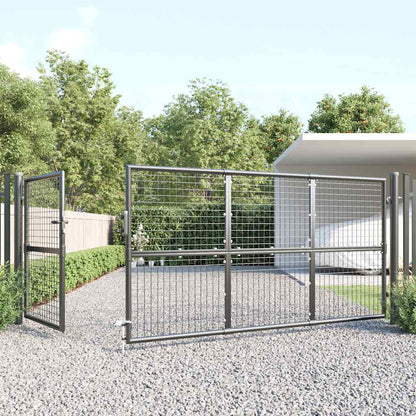 Mesh Garden Gate Anthracite 350x125 cm Galvanised Steel