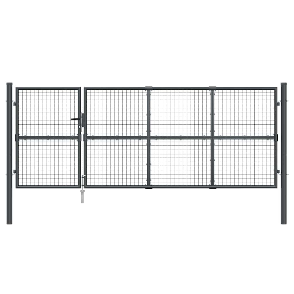 Mesh Garden Gate Anthracite 350x125 cm Galvanised Steel