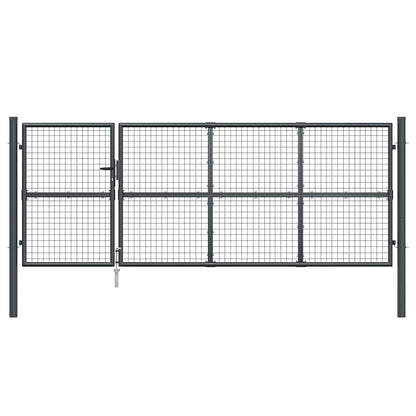 Mesh Garden Gate Anthracite 350x125 cm Galvanised Steel