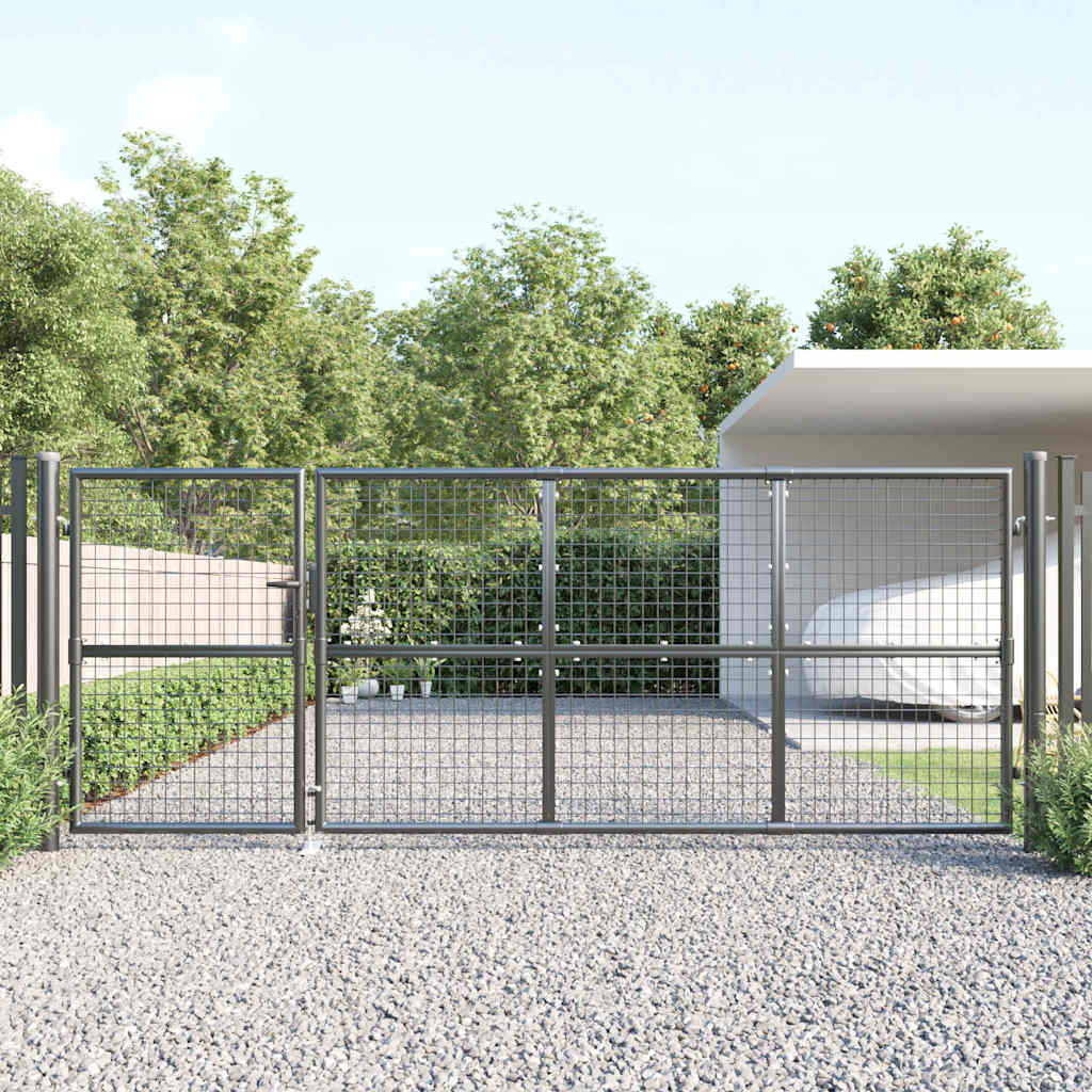 Mesh Garden Gate Anthracite 350x125 cm Galvanised Steel