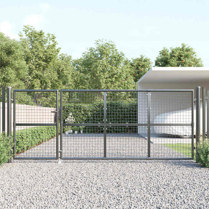 Mesh Garden Gate Anthracite 350x125 cm Galvanised Steel
