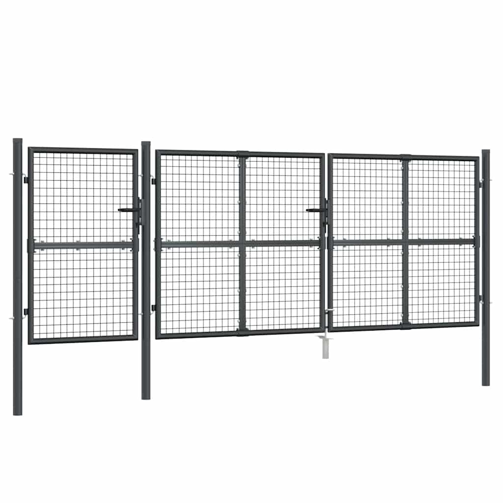 Mesh Garden Gate Anthracite 400x125 cm Galvanised Steel