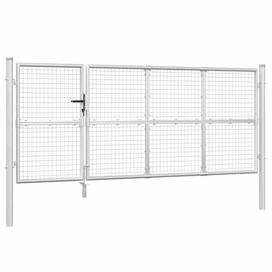 Mesh Garden Gate Silver 350x125 cm Galvanised Steel