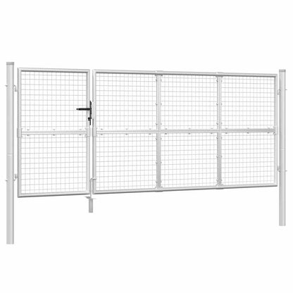 Mesh Garden Gate Silver 350x125 cm Galvanised Steel