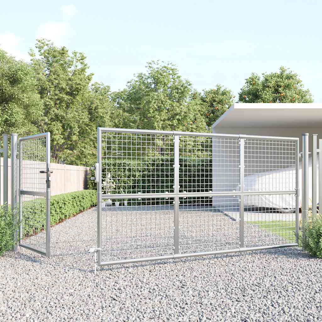 Mesh Garden Gate Silver 350x125 cm Galvanised Steel