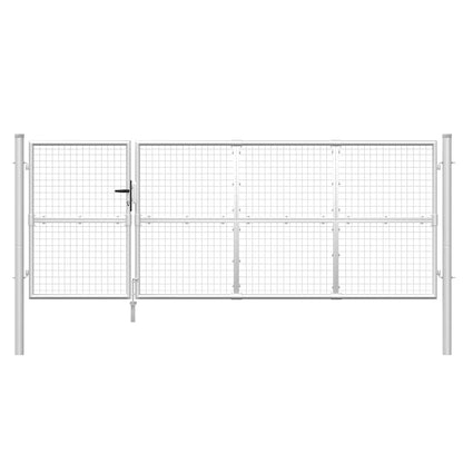 Mesh Garden Gate Silver 350x125 cm Galvanised Steel
