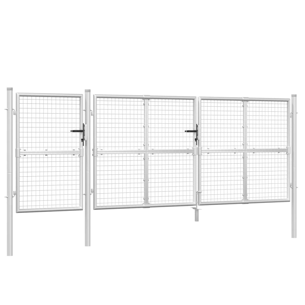 Mesh Garden Gate Silver 400x125 cm Galvanised Steel