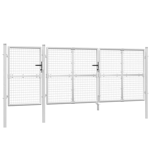 Mesh Garden Gate Silver 400x125 cm Galvanised Steel