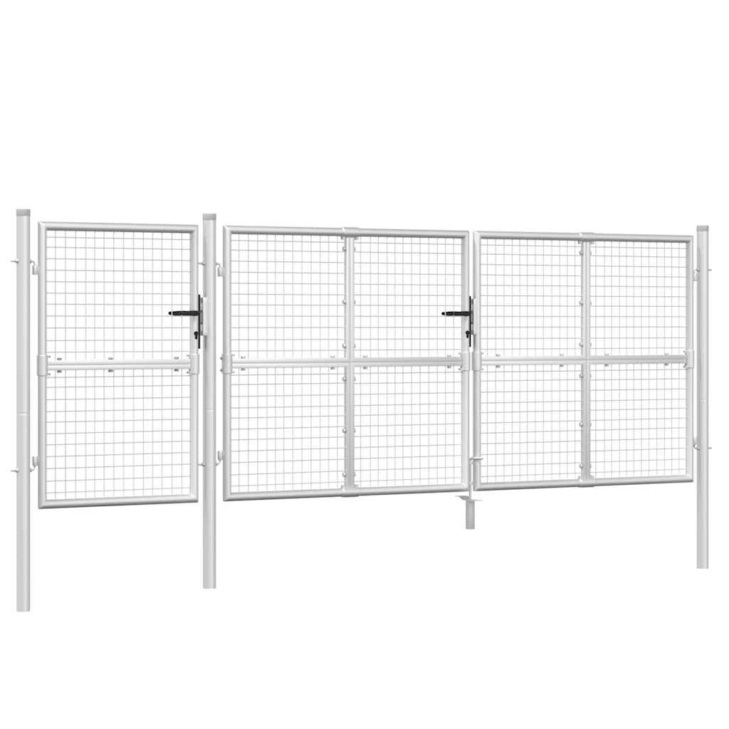 Mesh Garden Gate Silver 400x125 cm Galvanised Steel
