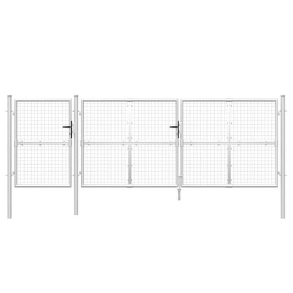 Mesh Garden Gate Silver 400x125 cm Galvanised Steel