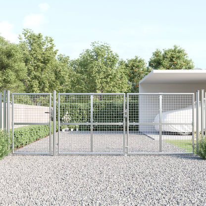 Mesh Garden Gate Silver 400x125 cm Galvanised Steel