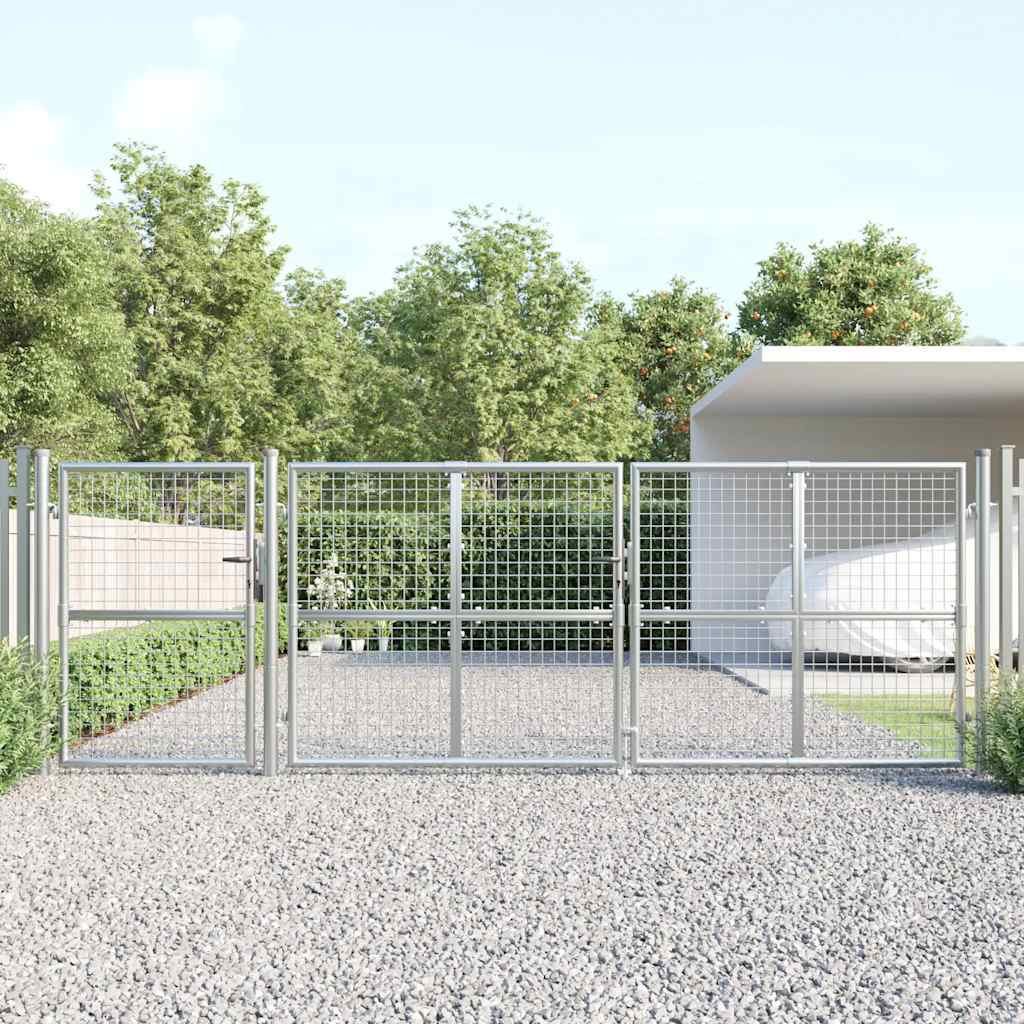 Mesh Garden Gate Silver 400x125 cm Galvanised Steel