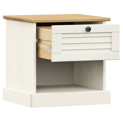 Bedside Cabinet "VIGO" White 42x35x42 cm Solid Wood Pine