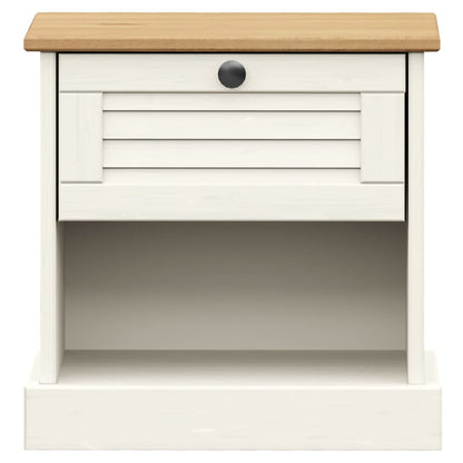 Bedside Cabinet "VIGO" White 42x35x42 cm Solid Wood Pine