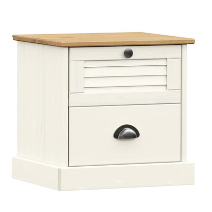 Bedside Cabinet "VIGO" White 42x35x42 cm Solid Wood Pine