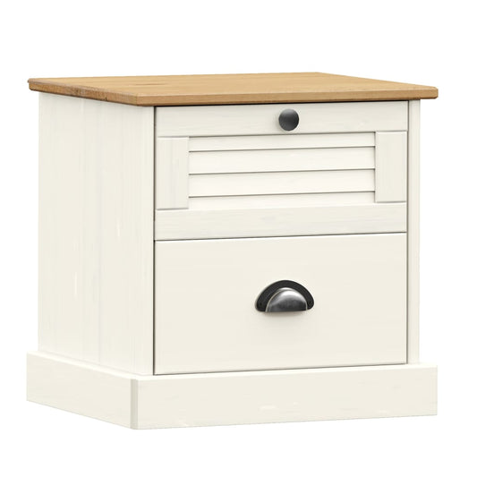 Bedside Cabinet "VIGO" White 42x35x42 cm Solid Wood Pine