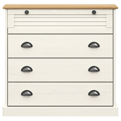 Chest of Drawers VIGO White 80x40x76 cm Solid Wood Pine