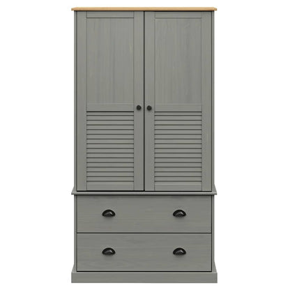 Wardrobe VIGO Grey 90x55x170 cm Solid Wood Pine