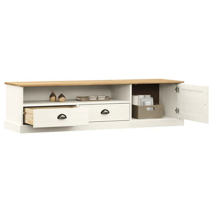 TV Cabinet "VIGO" White 156x40x40 cm Solid Wood Pine