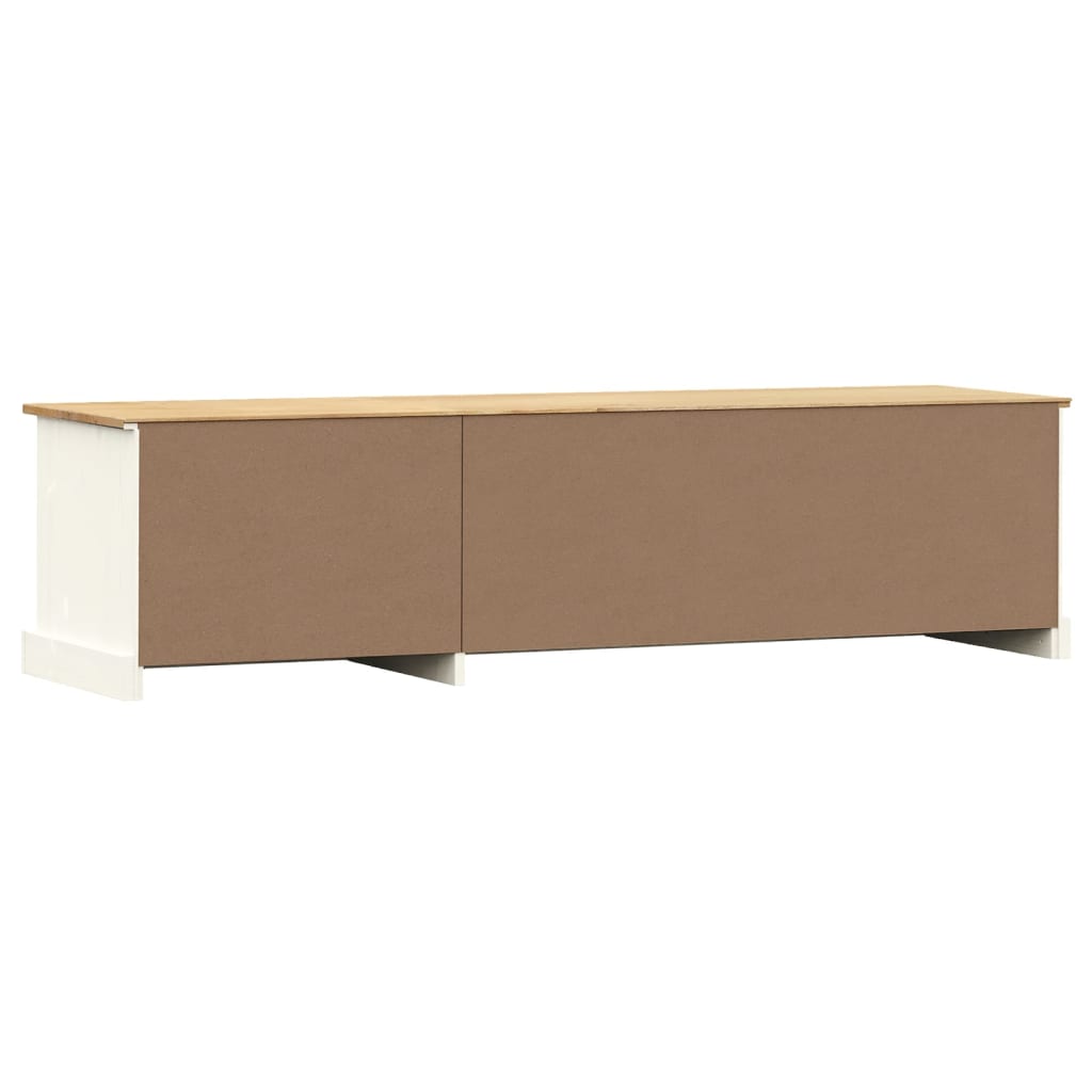 TV Cabinet "VIGO" White 156x40x40 cm Solid Wood Pine