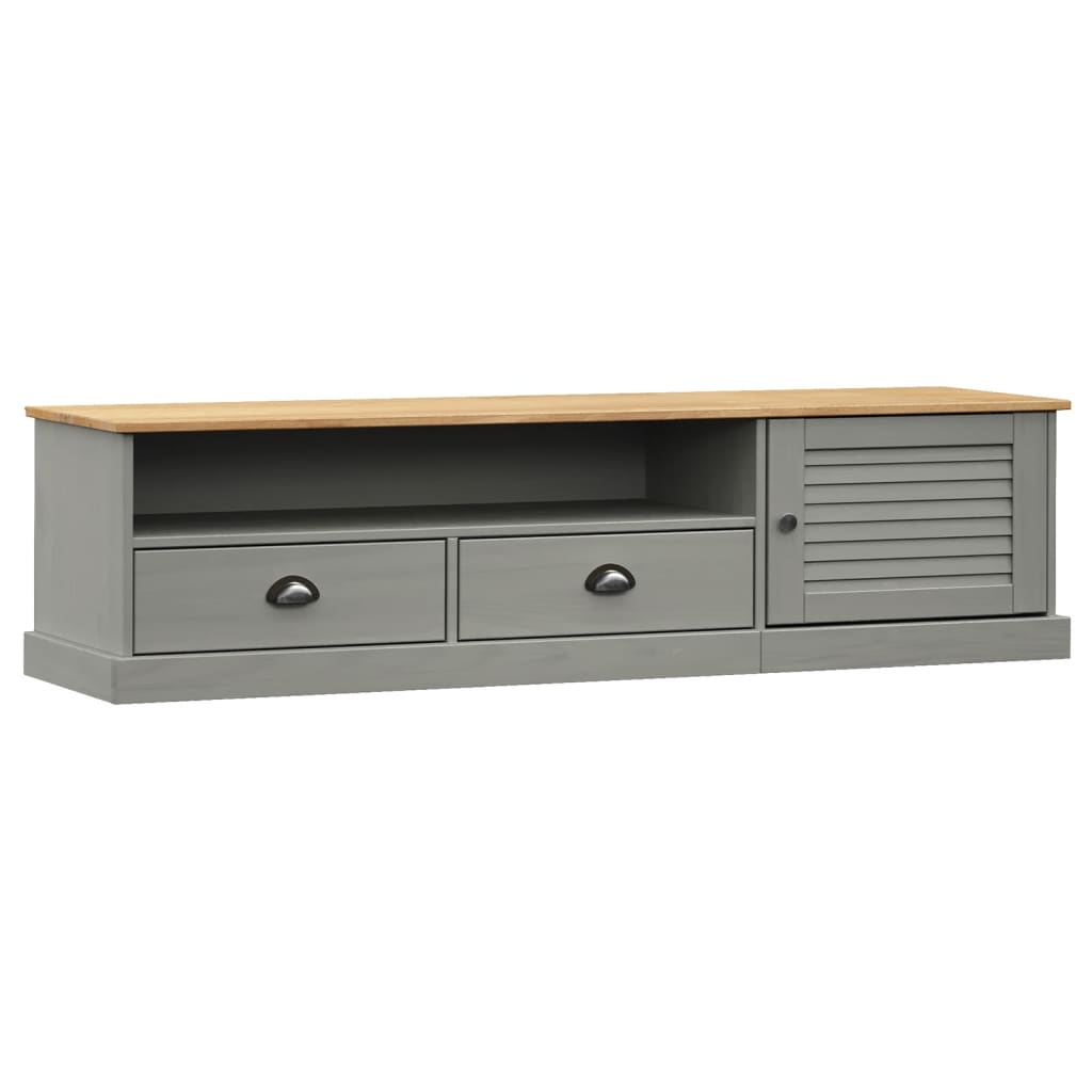 TV Cabinet "VIGO" Grey 156x40x40 cm Solid Wood Pine