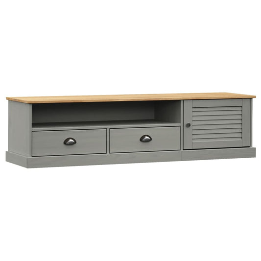 TV Cabinet "VIGO" Grey 156x40x40 cm Solid Wood Pine