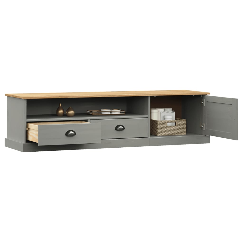 TV Cabinet "VIGO" Grey 156x40x40 cm Solid Wood Pine