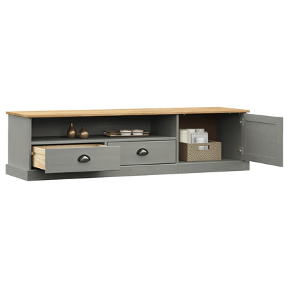TV Cabinet "VIGO" Grey 156x40x40 cm Solid Wood Pine