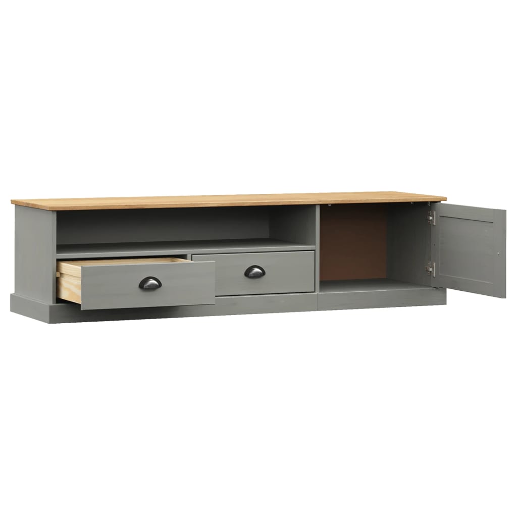 TV Cabinet "VIGO" Grey 156x40x40 cm Solid Wood Pine