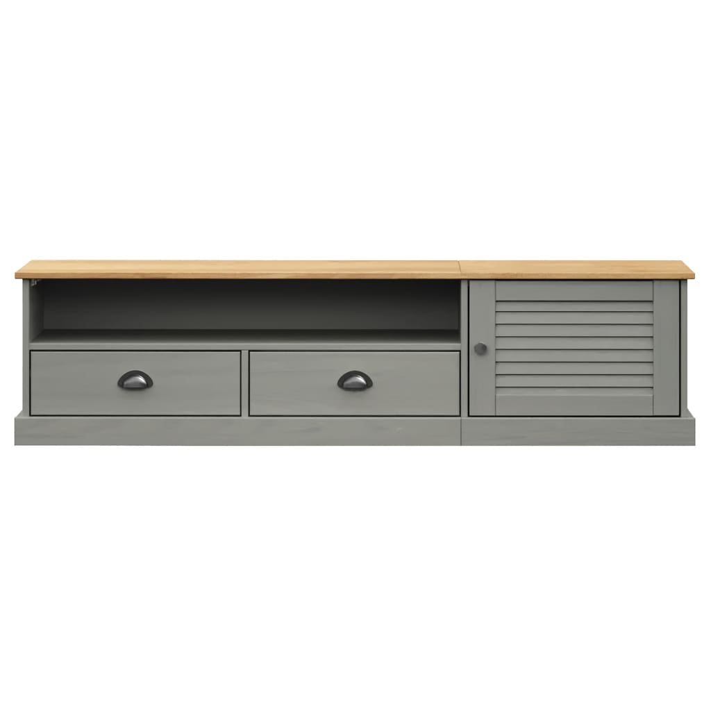 TV Cabinet "VIGO" Grey 156x40x40 cm Solid Wood Pine