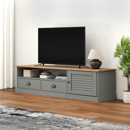 TV Cabinet "VIGO" Grey 156x40x40 cm Solid Wood Pine
