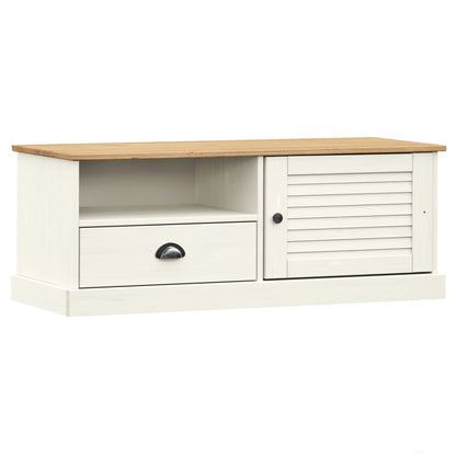 TV Cabinet "VIGO" White 106x40x40 cm Solid Wood Pine