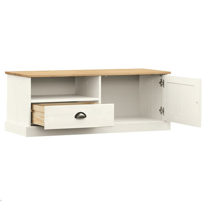 TV Cabinet "VIGO" White 106x40x40 cm Solid Wood Pine