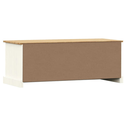 TV Cabinet "VIGO" White 106x40x40 cm Solid Wood Pine