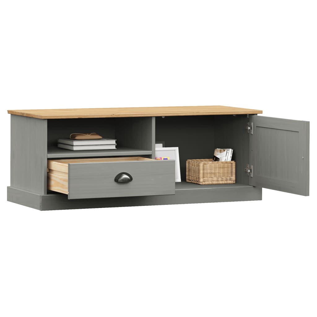 TV Cabinet "VIGO" Grey 106x40x40 cm Solid Wood Pine