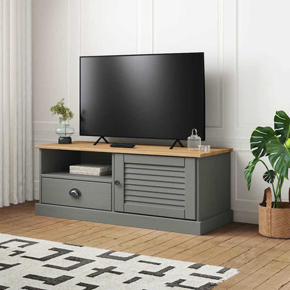 TV Cabinet "VIGO" Grey 106x40x40 cm Solid Wood Pine
